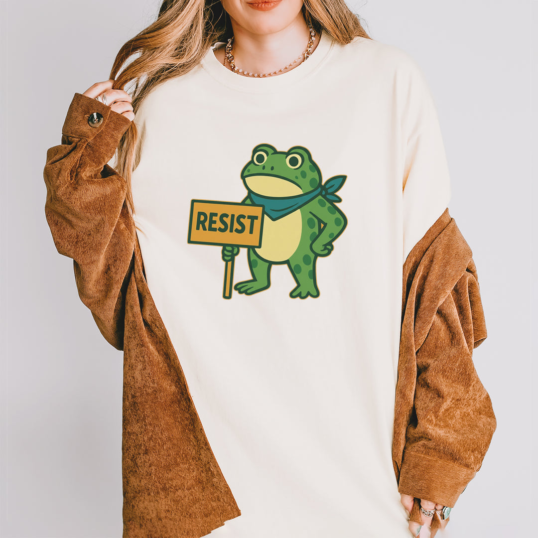 Sign Resist Meme Frog Protest Vintage Soft Unisex T-shirt 