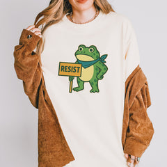 Sign Resist Meme Frog Protest Vintage Soft Unisex T-shirt 