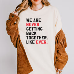 We Are Never Getting Back Together TTPD Eras Outfit Vintage Soft Unisex T-shirt
