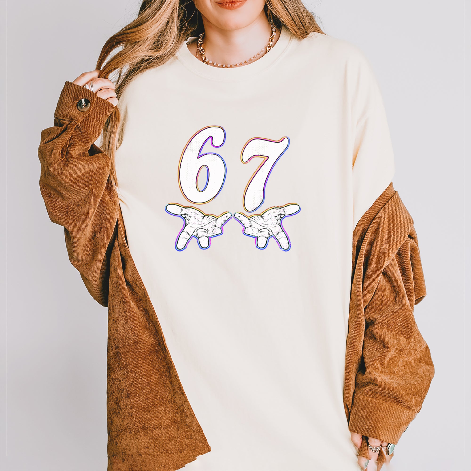 67 Hands Meme Viral Drill Vintage Soft Unisex T-shirt 