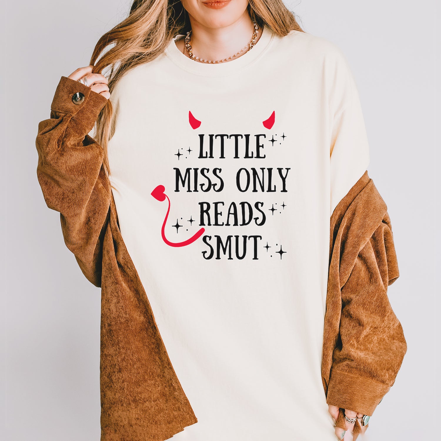 Little Miss Only Reads Smut Devilish Vintage Soft Unisex T-shirt 