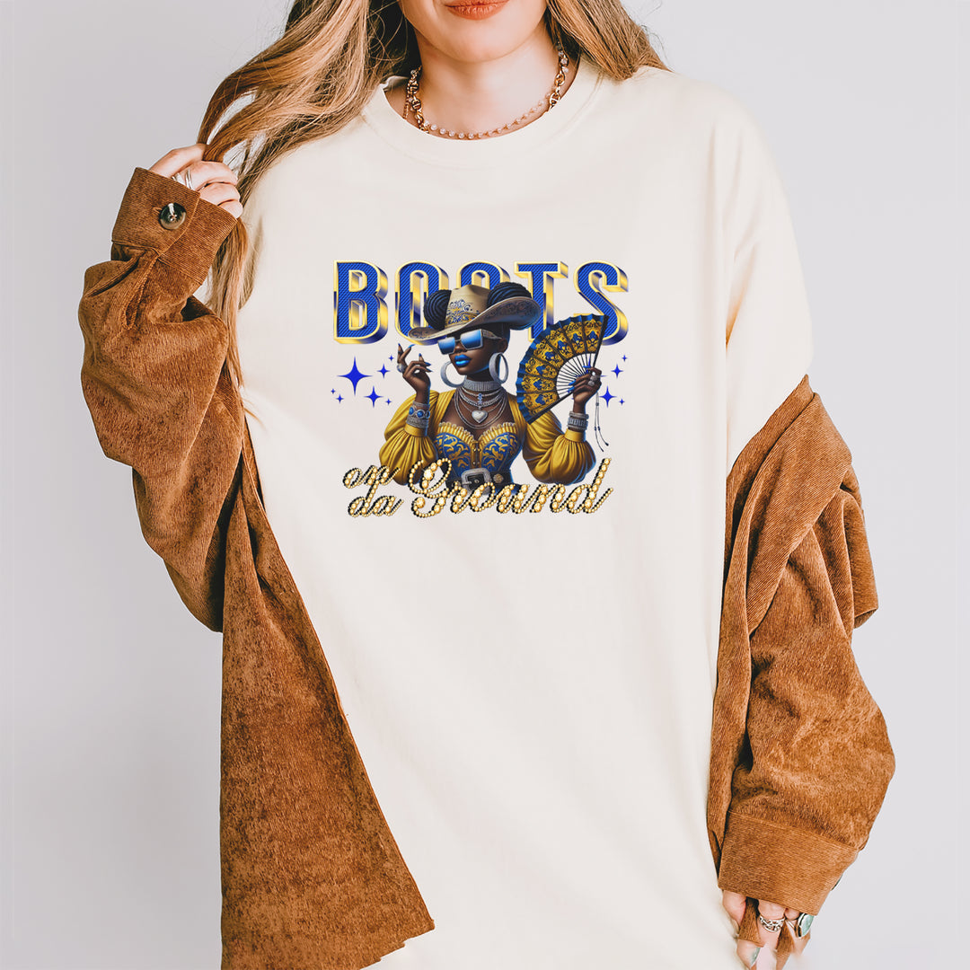 Boots On Da Ground Folding Fan Vintage Soft Unisex T-shirt 