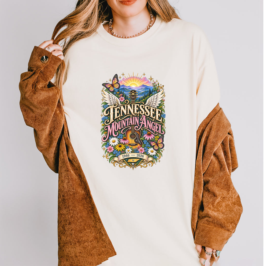 Tennessee Mountain Angel Wings Dolly Vintage Soft Unisex T-shirt 