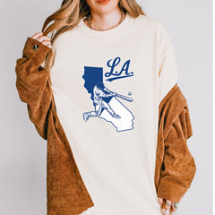 Los Angeles Baseball Batter Up Vintage Soft Unisex T-shirt 