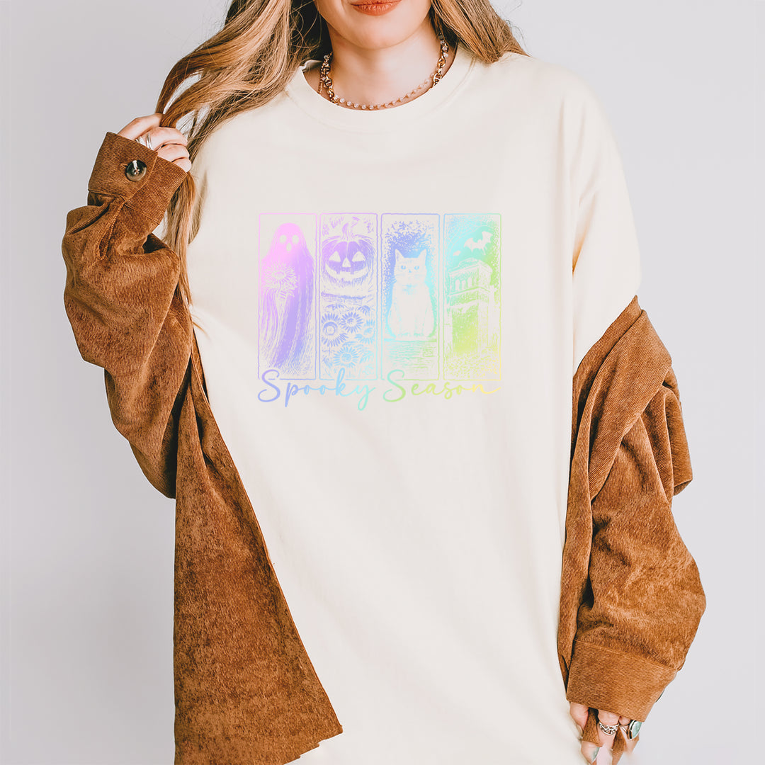 Spooky Season Cute Pastel Halloween Design Vintage Soft Unisex T-shirt 