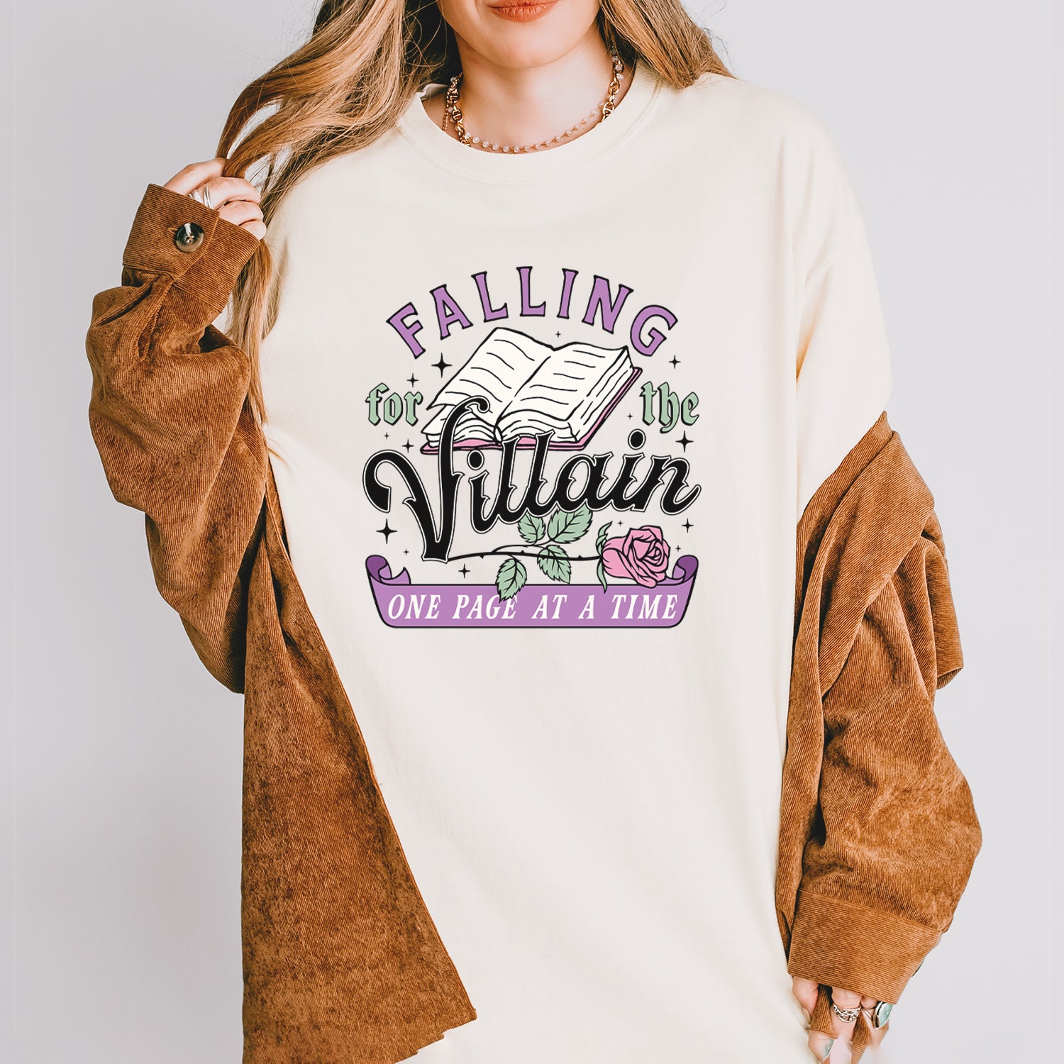 Falling For The Villain One Page At A Time Vintage Soft Unisex T-shirt 