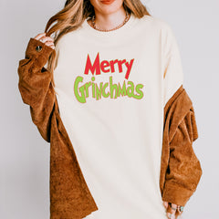 Merry Grinchmas Jolly Merry Christmas Vintage Soft Unisex T-shirt 