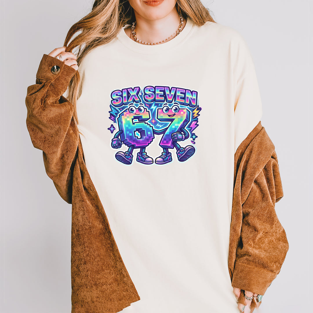 Six Seven 67 Retro Pixel Buddies Vintage Soft Unisex T-shirt 