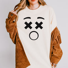 Emoticon XX Eyes Smile Face graphic on Garment-Dyed Heavyweight Unisex T-Shirt alternate view 3