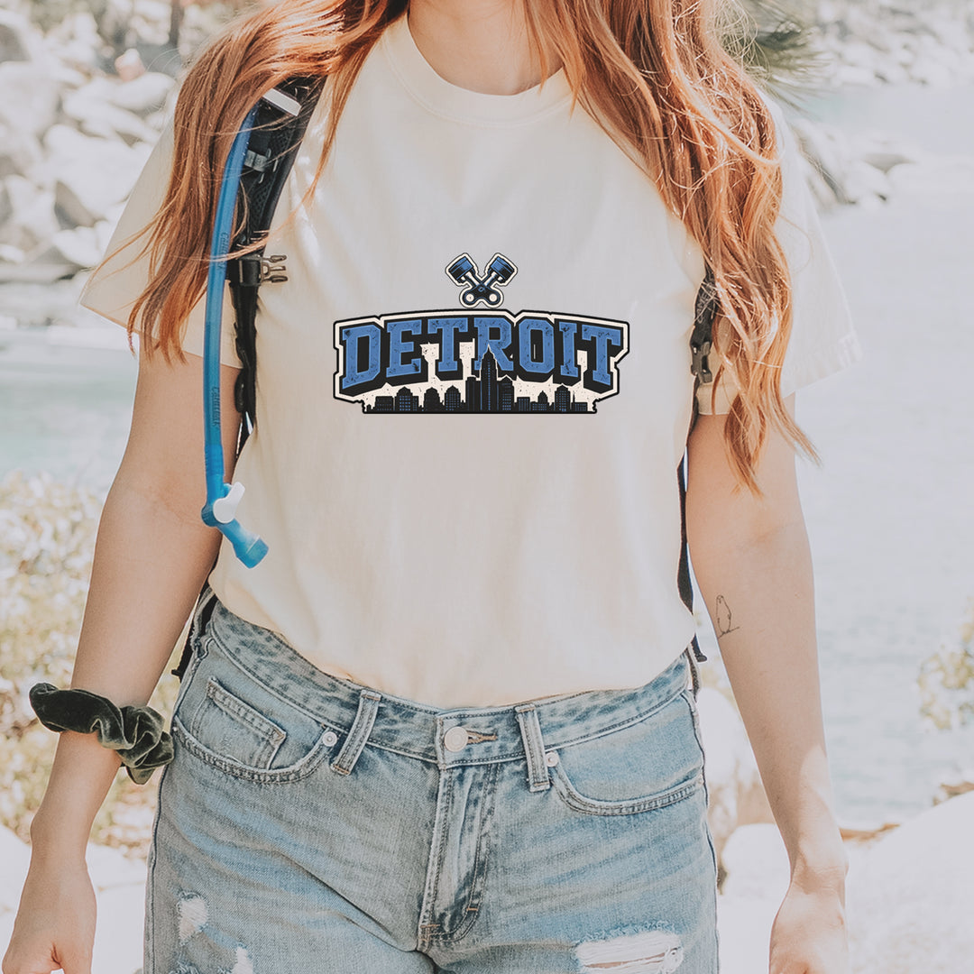 Detroit Motor City Retro Piston Vintage Soft Unisex T-shirt 