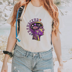 Psychedelic Cosmic Mushroom Head Vintage Soft Unisex T-shirt 