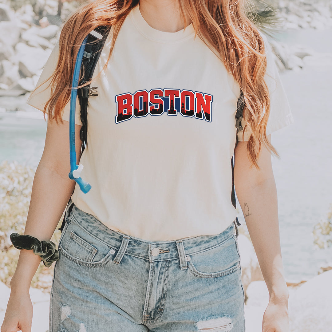 Boston City Pride Skyline Vintage Soft Unisex T-shirt 