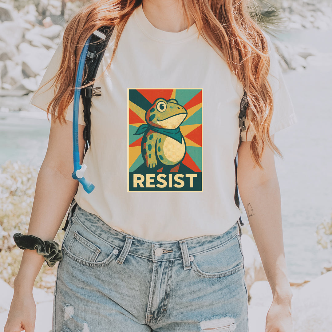 Resist Portland Protest Frog Vintage Soft Unisex T-shirt 