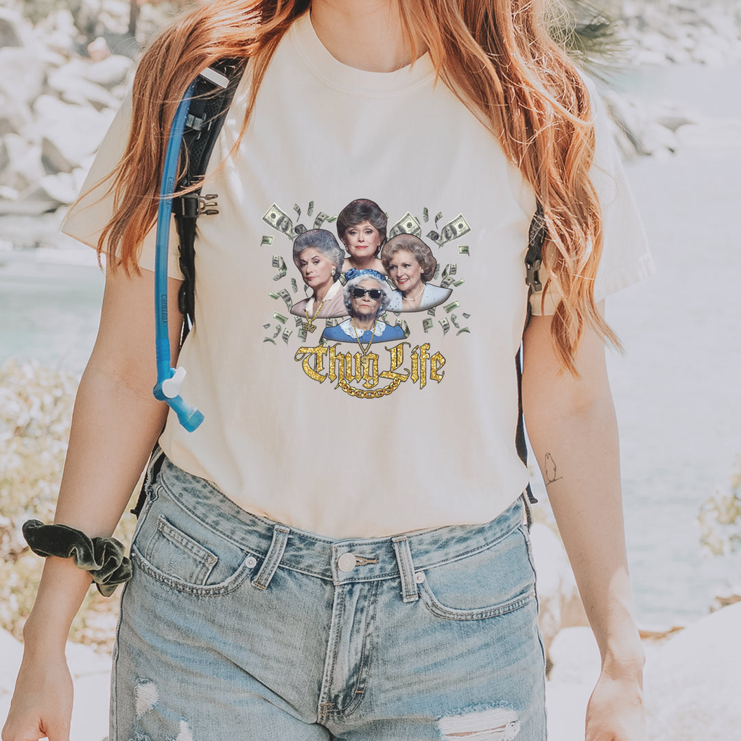 Golden Chain Thug Life Girls Vintage Soft Unisex T-shirt 