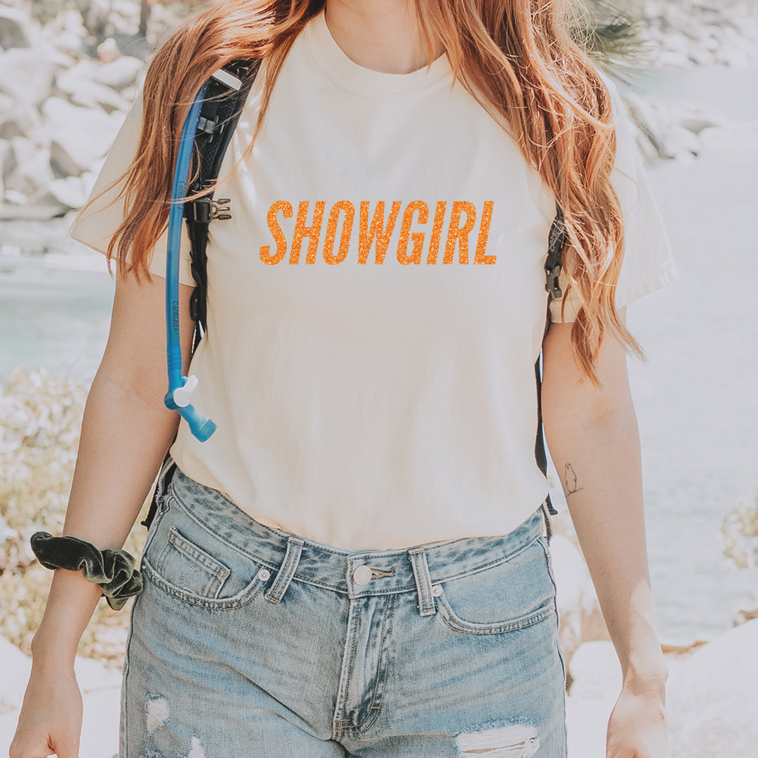 Showgirl Orange Glitter Vintage Soft Unisex T-shirt 