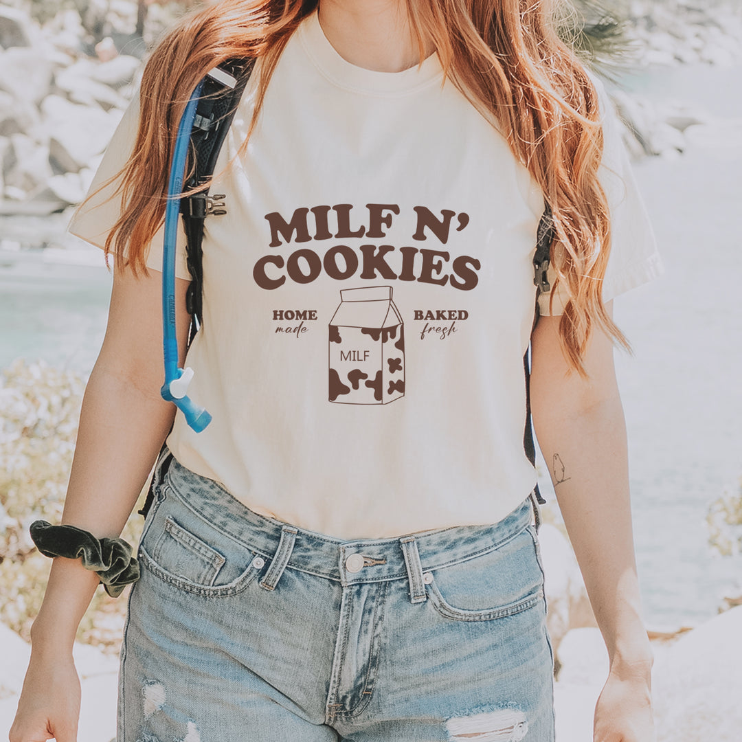 Milf And Cookies graphic on Garment-Dyed Heavyweight Unisex T-Shirt alternate view 18