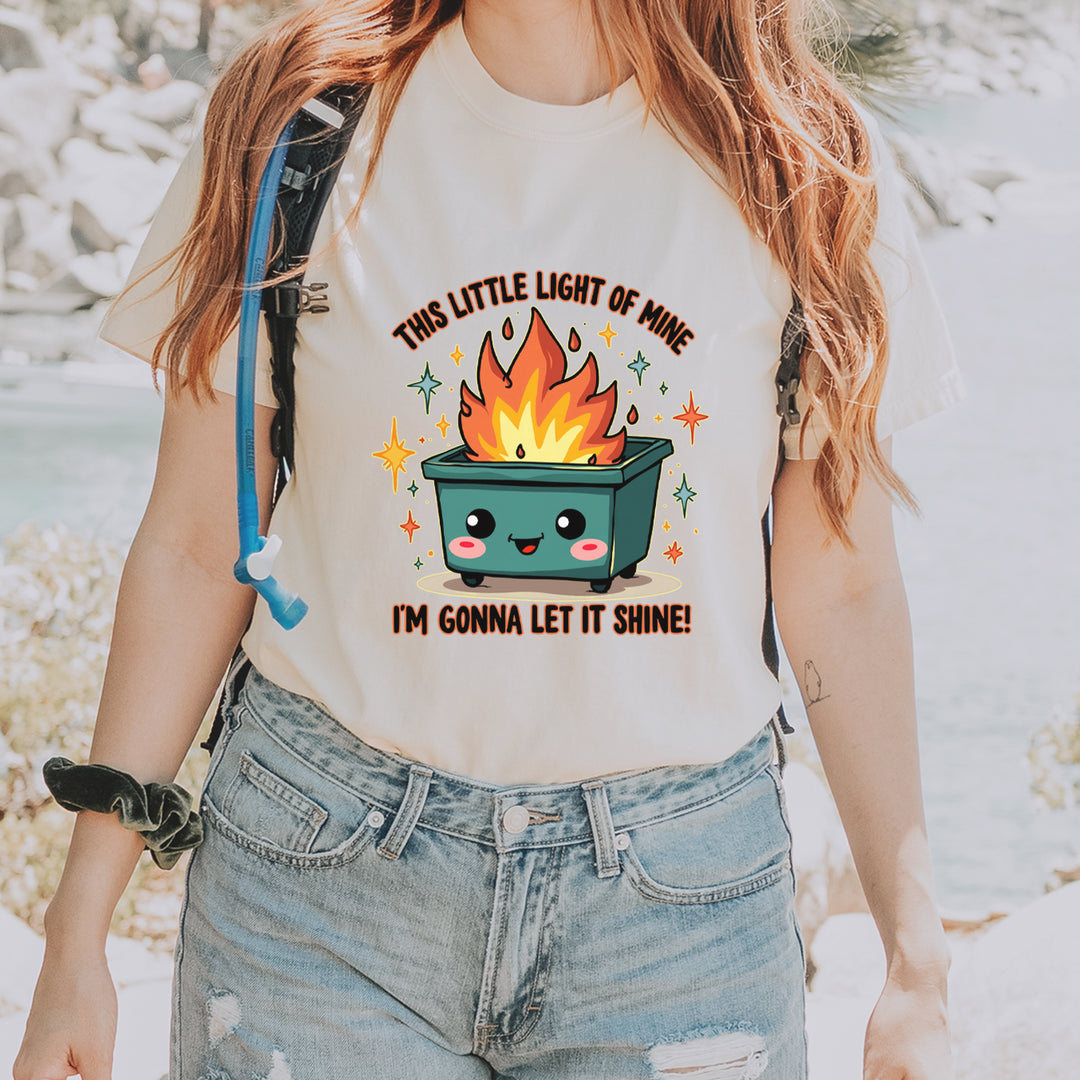 This Little Light of Mine Dumpster Fire Smile Face Vintage Soft Unisex T-shirt 