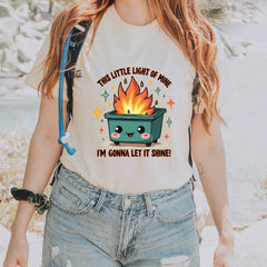 This Little Light of Mine Dumpster Fire Smile Face Vintage Soft Unisex T-shirt 