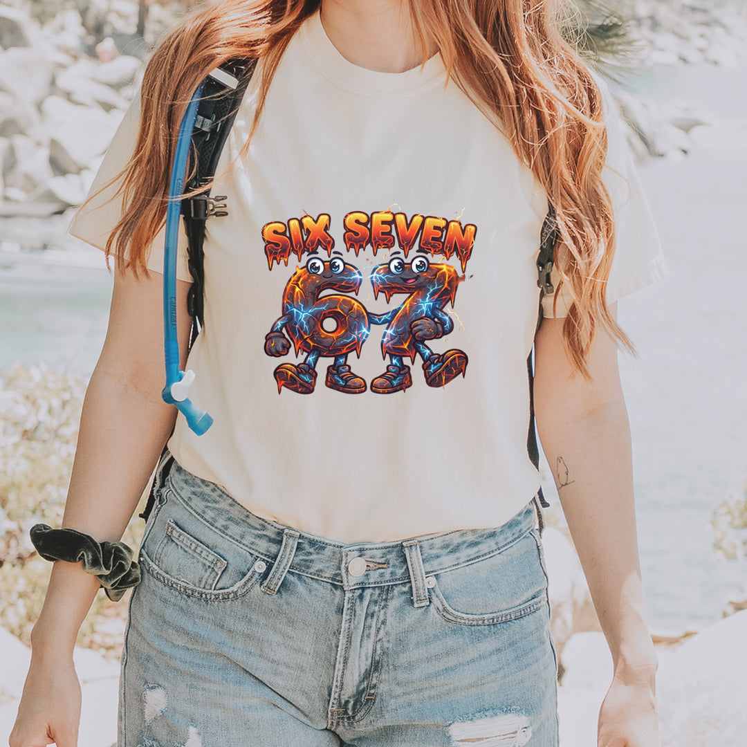 67 Lava Lightning Six Seven Meme Vintage Soft Unisex T-shirt 