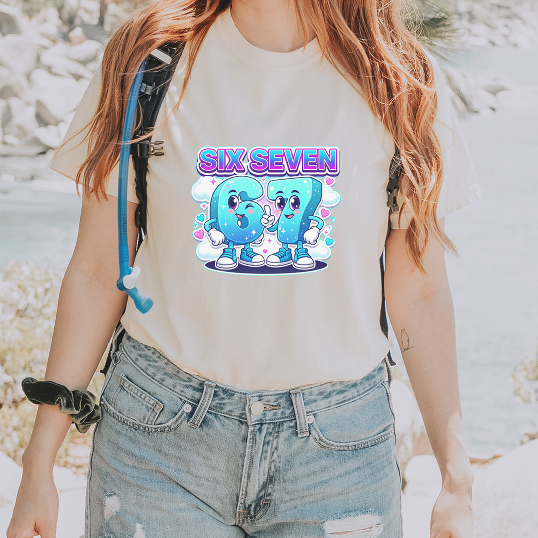 67 Six Seven Meme Kawaii Cloud Vintage Soft Unisex T-shirt 