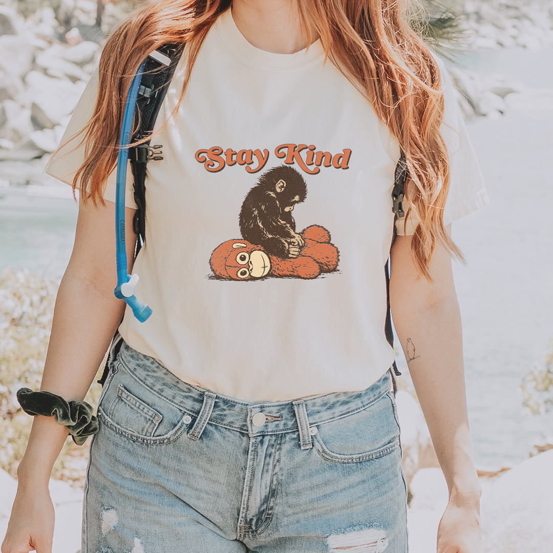 Punch Stay Kind Macaque Vintage Soft Unisex T-shirt 
