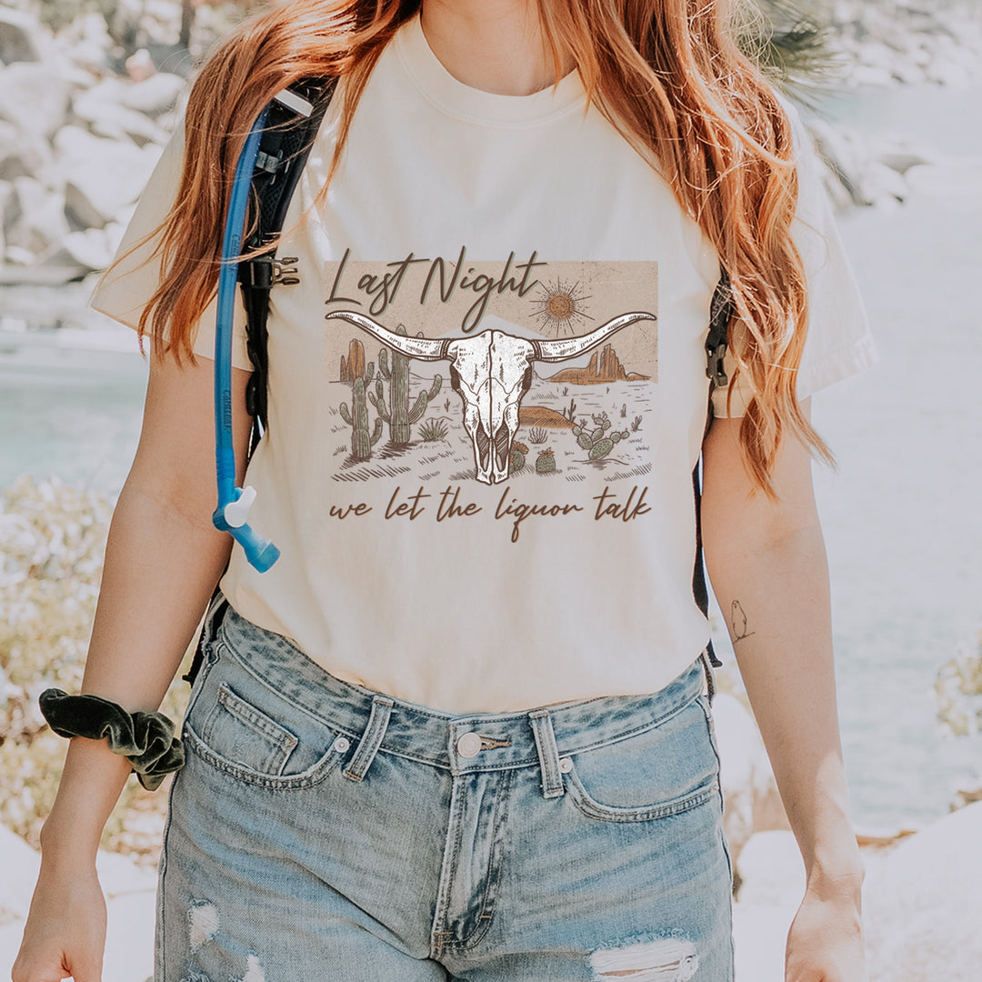Last Night We Let The Liquor Talk Country Music Western Vintage Soft Unisex T-shirt 