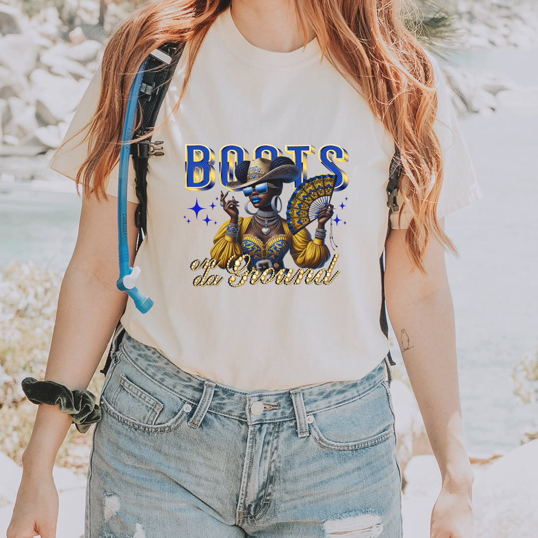 Boots On Da Ground Folding Fan Vintage Soft Unisex T-shirt 