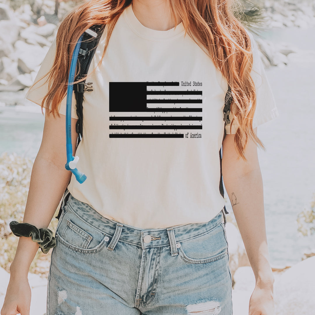 Redacted American Flag Vintage Soft Unisex T-shirt 