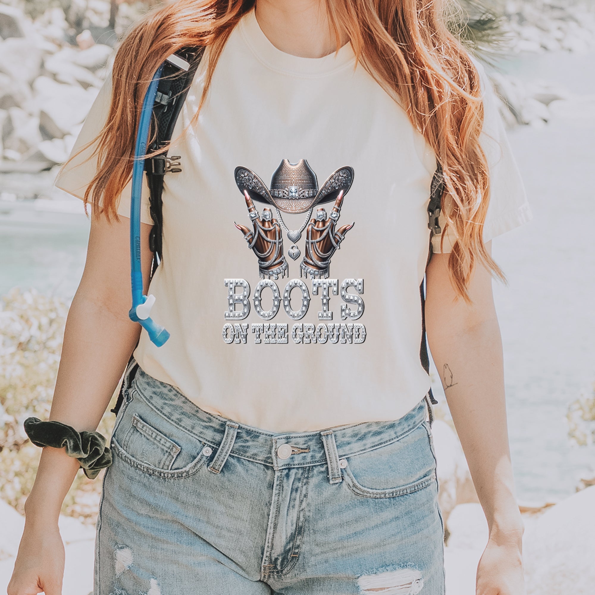 Boots On The Ground Bling Vintage Soft Unisex T-shirt 