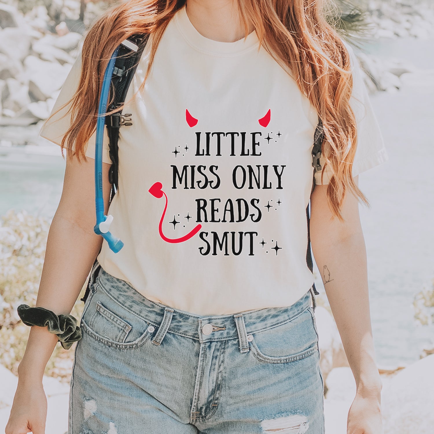 Little Miss Only Reads Smut Devilish Vintage Soft Unisex T-shirt 