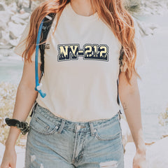 New York City 212 Area Code Skyline  Vintage Soft Unisex T-shirt 