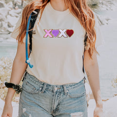 XOXO Chenille Patch Valentines Days Vintage Soft Unisex T-shirt 