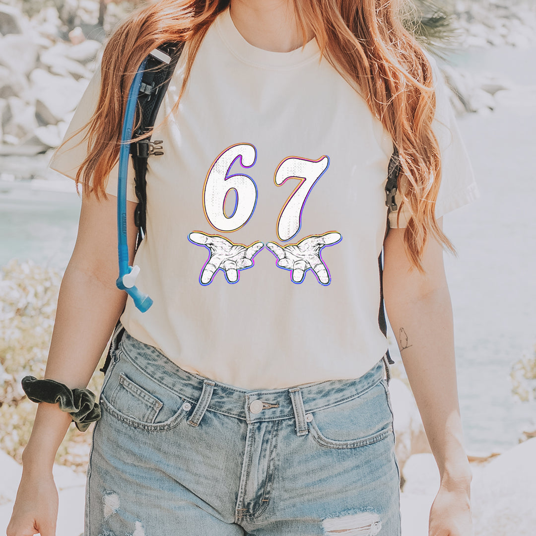 67 Hands Meme Viral Drill Vintage Soft Unisex T-shirt 