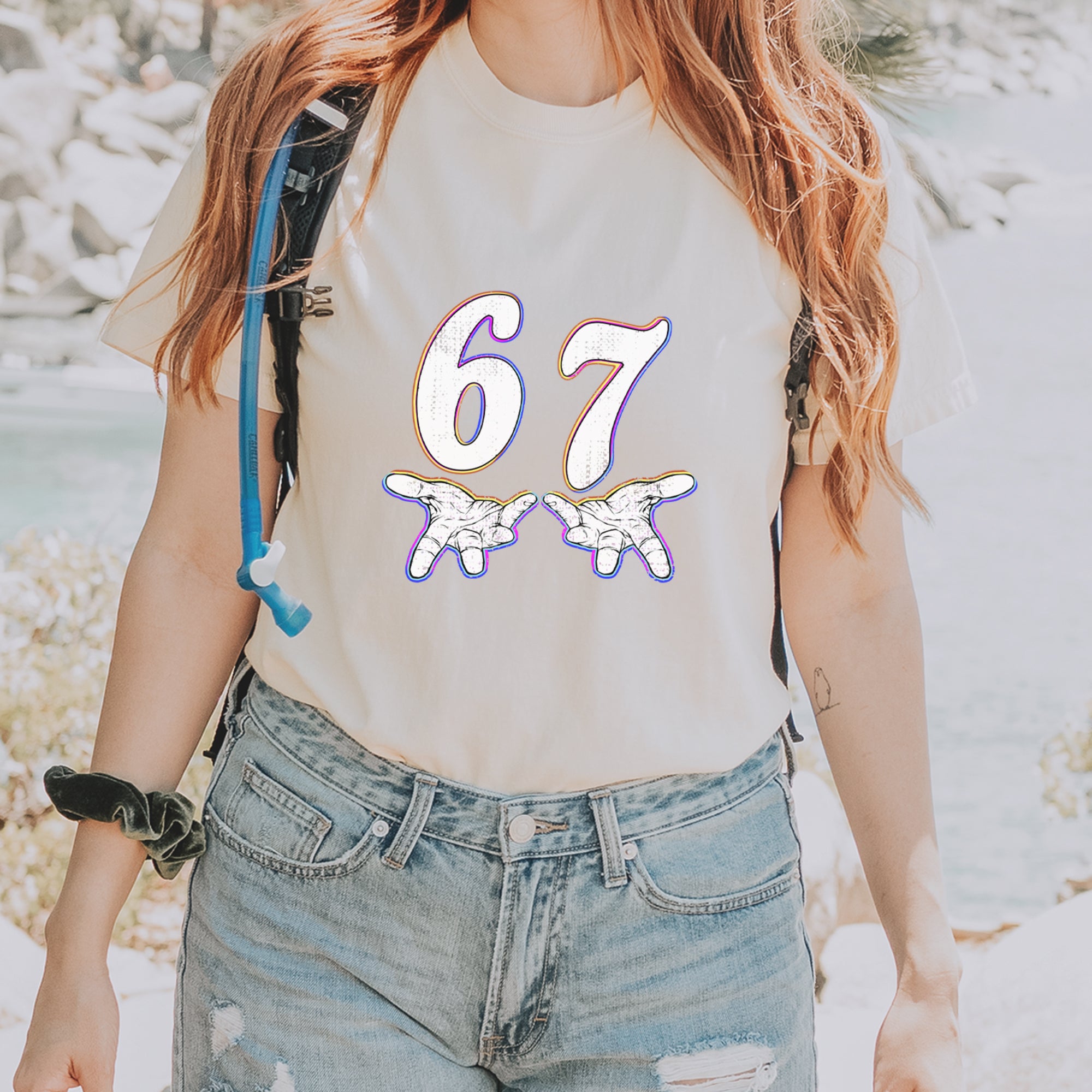 67 Hands Meme Viral Drill Vintage Soft Unisex T-shirt 