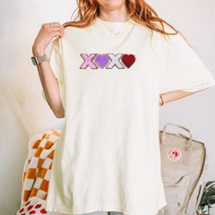XOXO Chenille Patch Valentines Days Vintage Soft Unisex T-shirt 