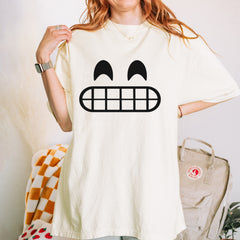Emoticon Grinning Smile Face Vintage Soft Unisex T-shirt