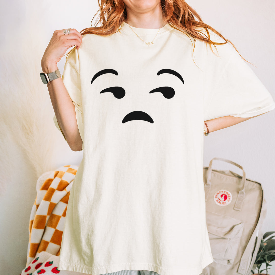 Emoticon Whatever Smile Face graphic on Garment-Dyed Heavyweight Unisex T-Shirt alternate view 6