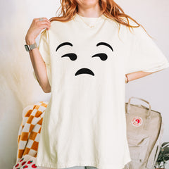 Emoticon Whatever Smile Face graphic on Garment-Dyed Heavyweight Unisex T-Shirt alternate view 6