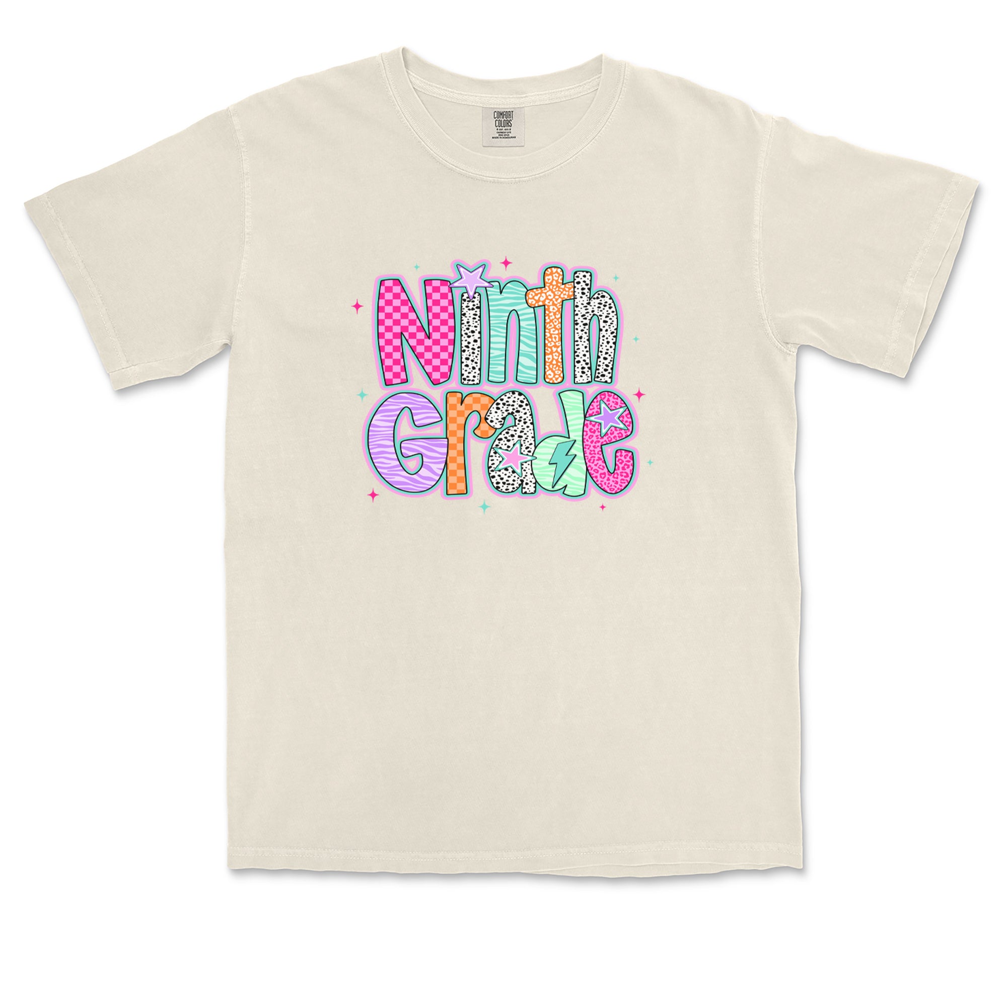 Ninth Grade Freshman Vibes Colorful Back to School Vintage Soft Unisex T-shirt 