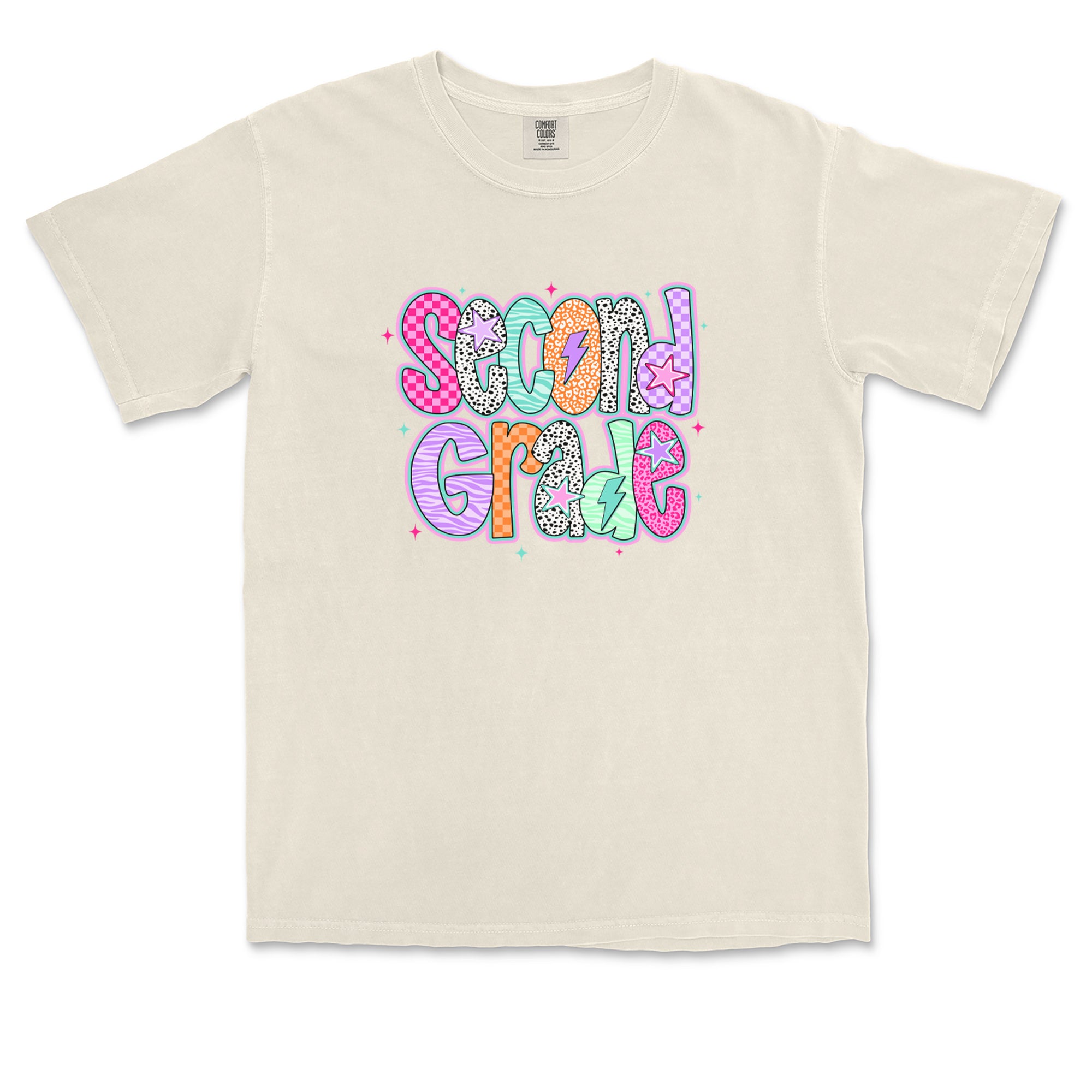 Second Grade Star Colorful Back to School Vintage Soft Unisex T-shirt 