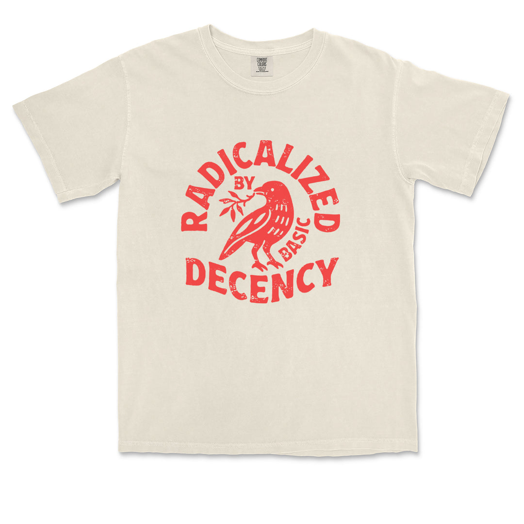 Radicalized by Basic Decency Dove Protest Statement Vintage Soft Unisex T-shirt 