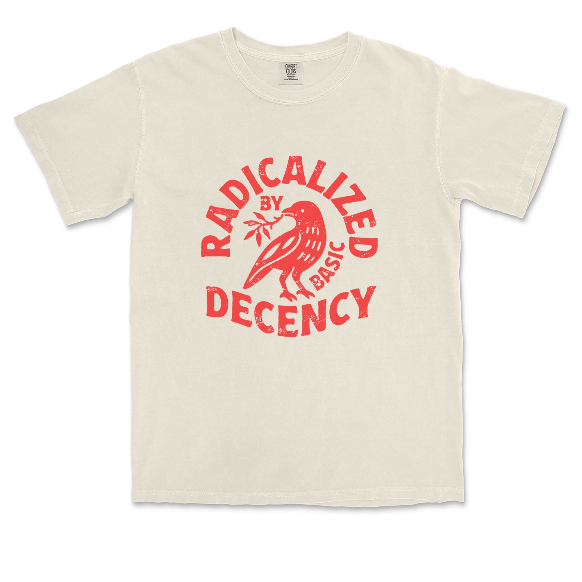 Radicalized by Basic Decency Dove Protest Statement Vintage Soft Unisex T-shirt 