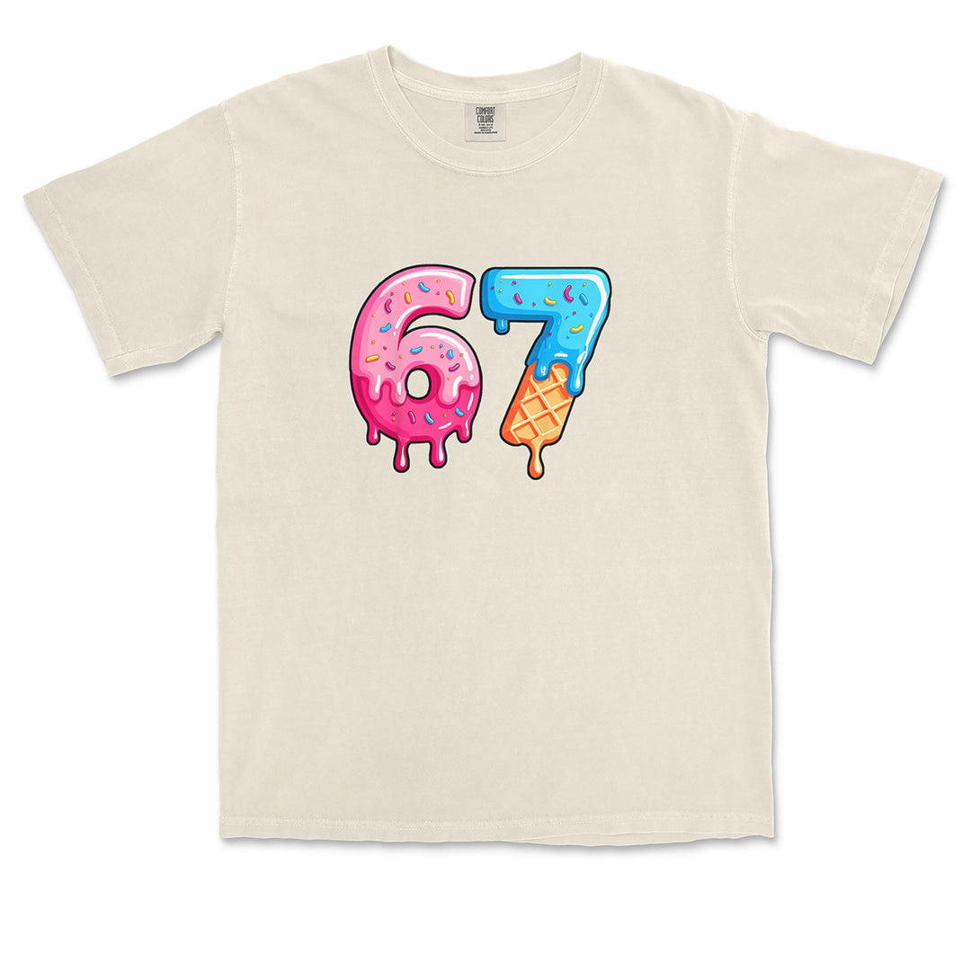 67 Dripping Ice Cream Donut Melt Vintage Soft Unisex T-shirt 