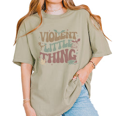 Violent Little Thing Dragon Vintage Soft Unisex T-shirt Khaki
