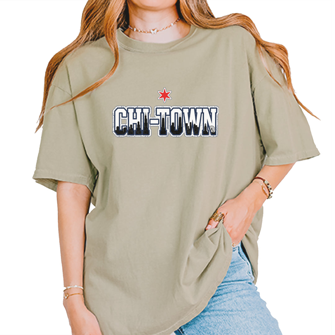 Chicago Chi-Town City Pride Vintage Soft Unisex T-shirt Khaki