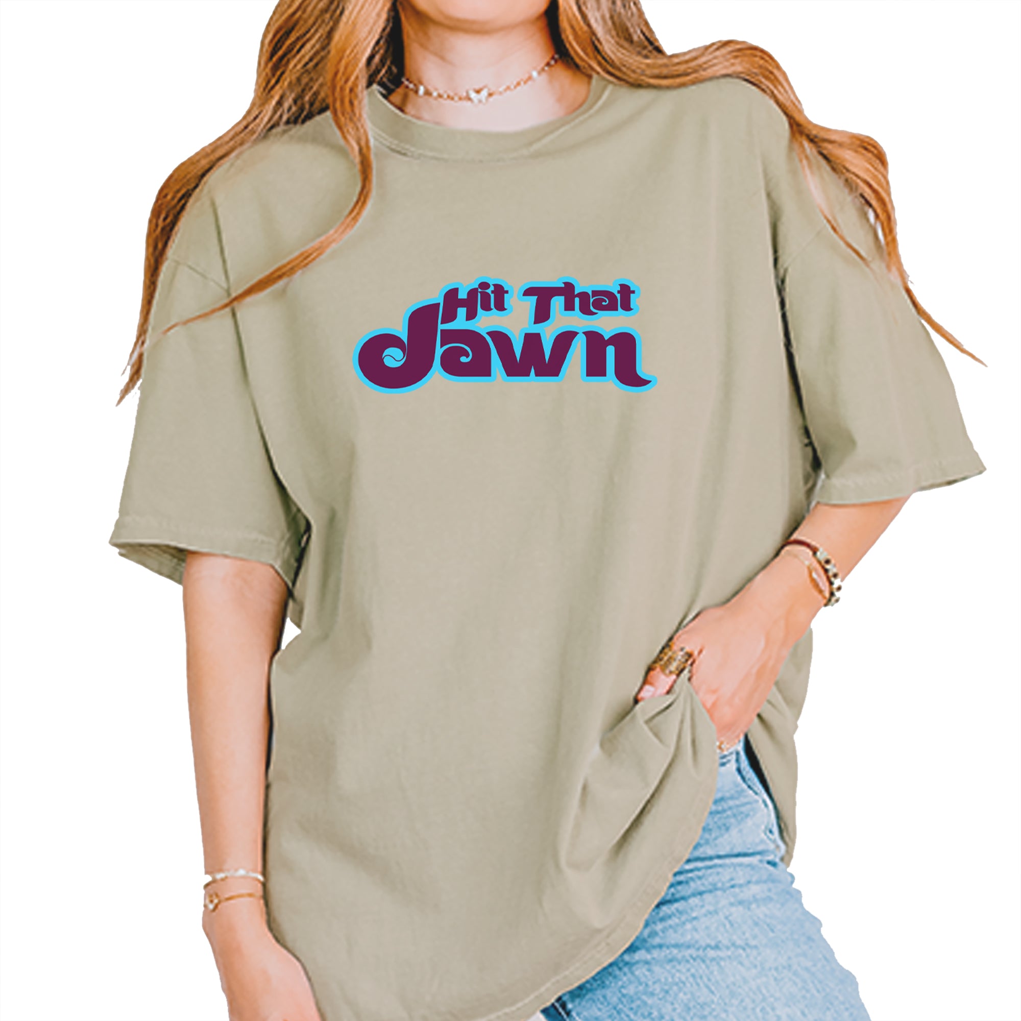Hit That Jawn Philly Baseball Vintage Soft Unisex T-shirt Khaki