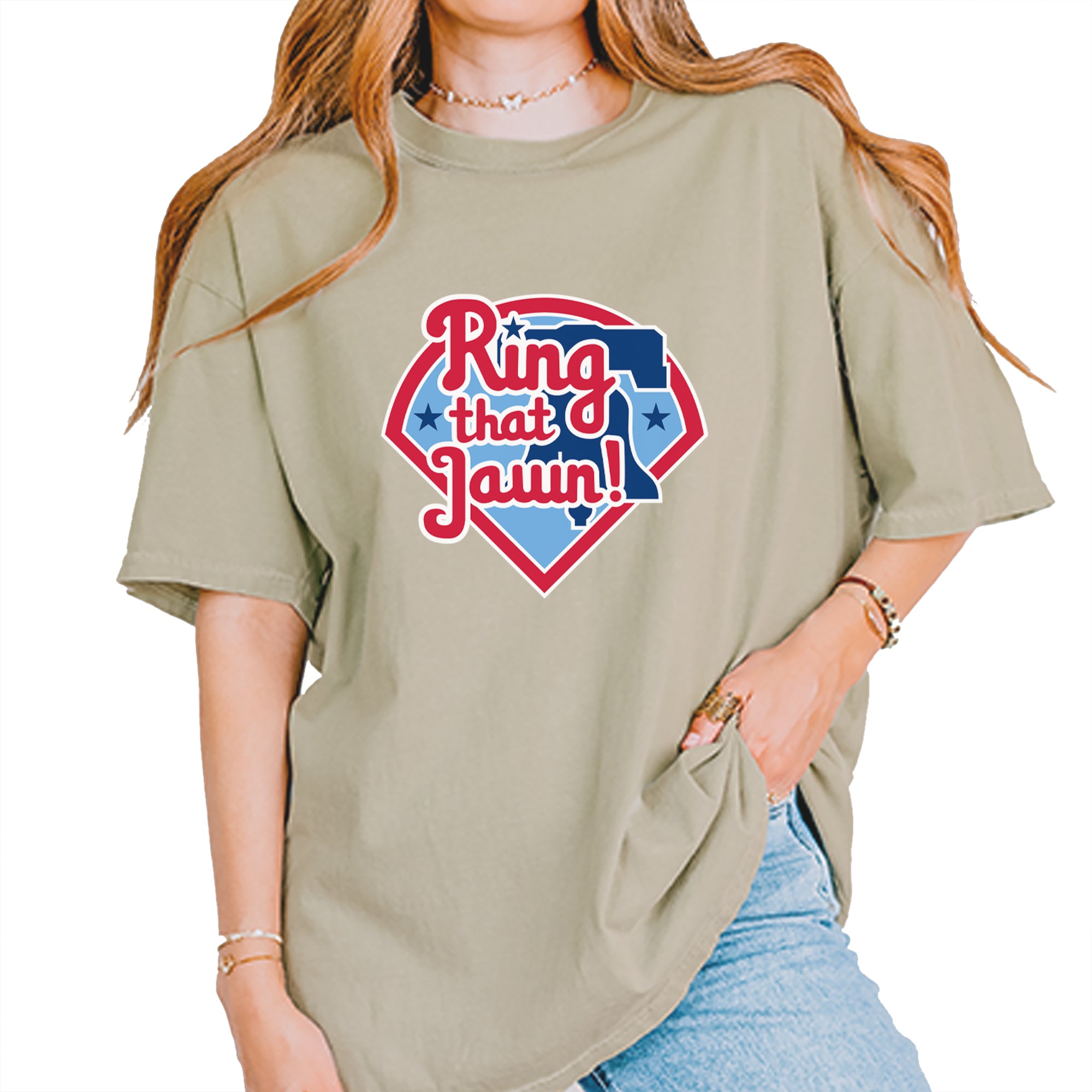 Ring That Jawn Philly Baseball Vintage Soft Unisex T-shirt Khaki
