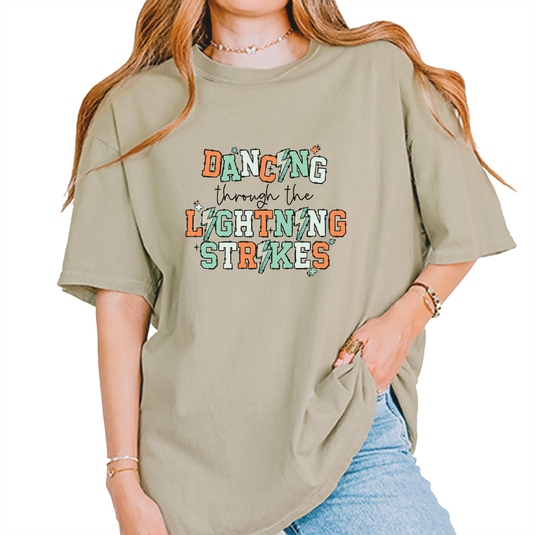 Dancing Through The Lightning Strikes Vintage Soft Unisex T-shirt Khaki