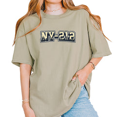 New York City 212 Area Code Skyline  Vintage Soft Unisex T-shirt Khaki