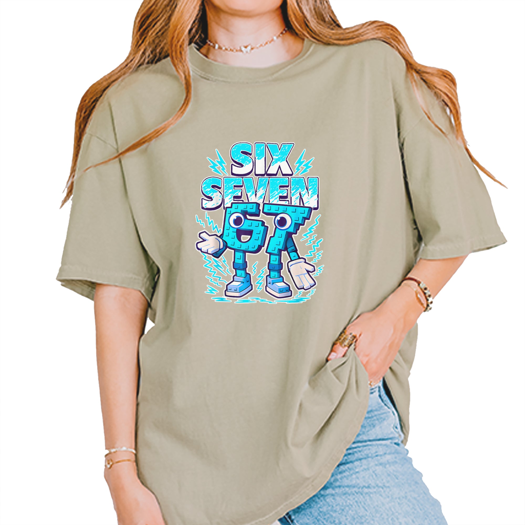 67 Brainrot Meme Slang Vintage Soft Unisex T-shirt Khaki